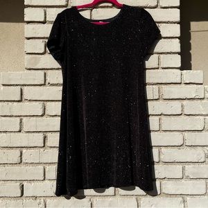 Jessica Howard Black Glitter Mini Dress - Size 8